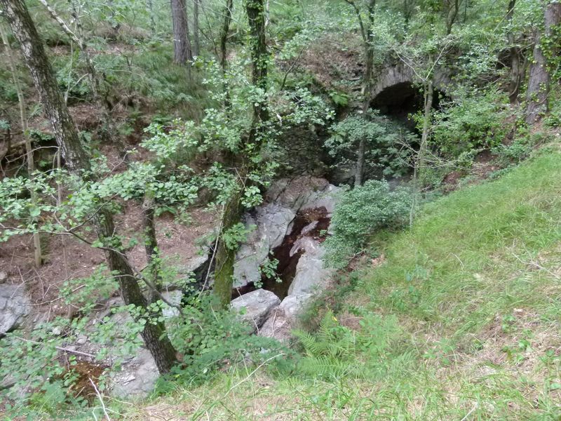 Ancienne mine argentifère. Voûte sur le ruisseau de la Picadière.