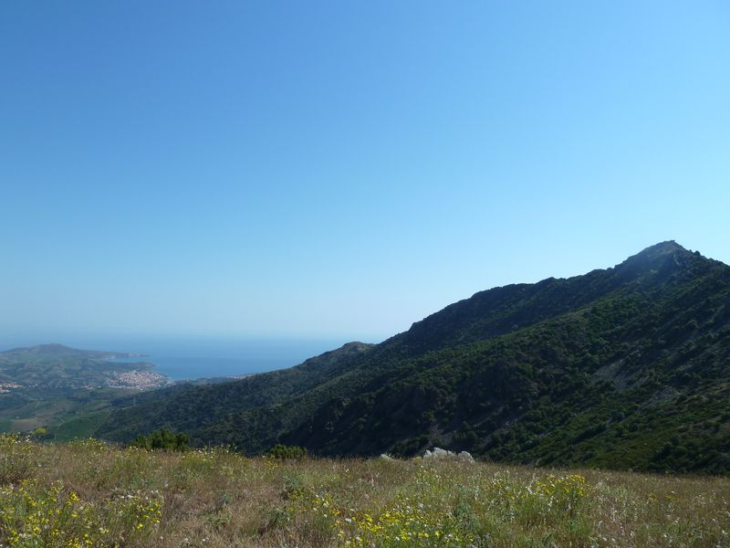 Vue du Puig de Querroig, à la frontière entre France et Espagne. Au loin, Cerbère.