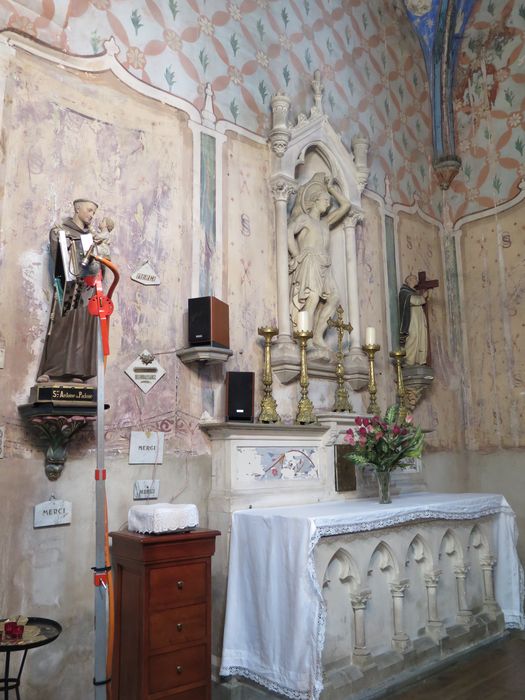 Chapelle Saint-Sébastien. Statue saint Sébastien par isidore Nelly.