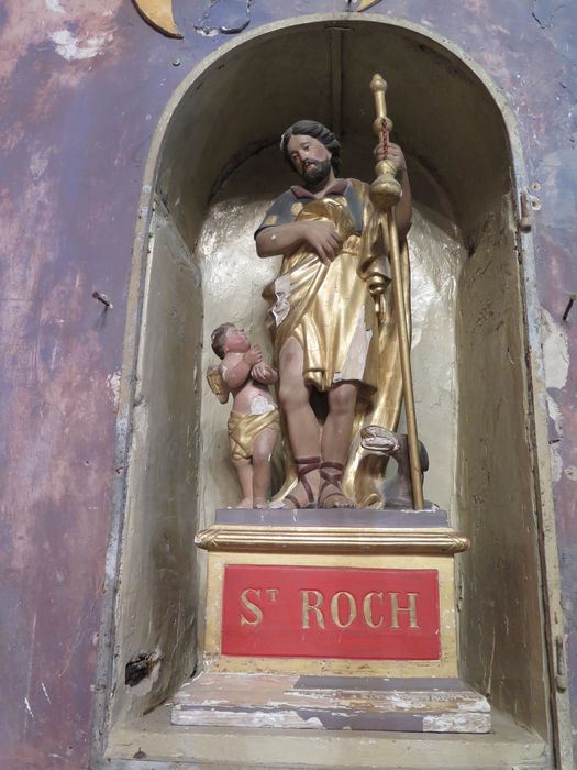 Chapelle nord Saint-Roch. Statue de saint Roch.