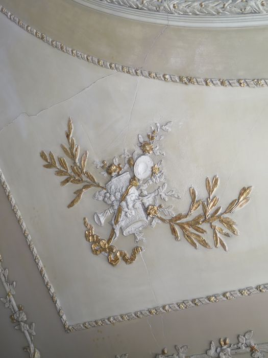 Salle des fêtes du 1er étage. Décor du plafond par Paul Vié ornemaniste à Narbonne.