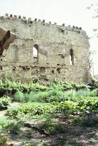 Mur sud de l'ancienne église priorale vers le sud-est.