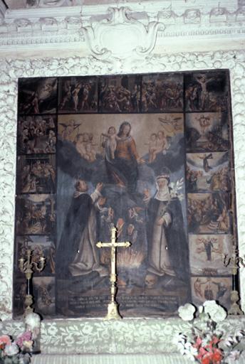 Collatéral sud, retable du Rosaire.