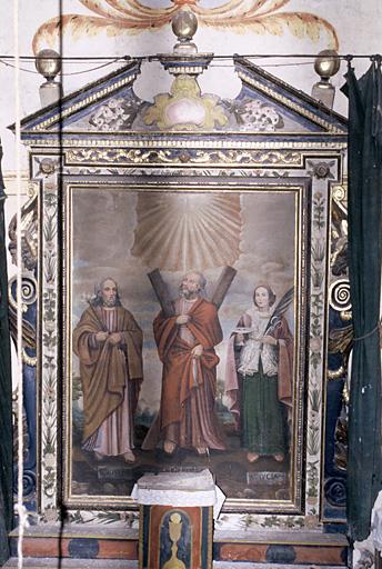 Choeur, tableau de Laurent du Pinet, 1676, Saint-André entre Saint-Joseph et Sainte-Lucie.