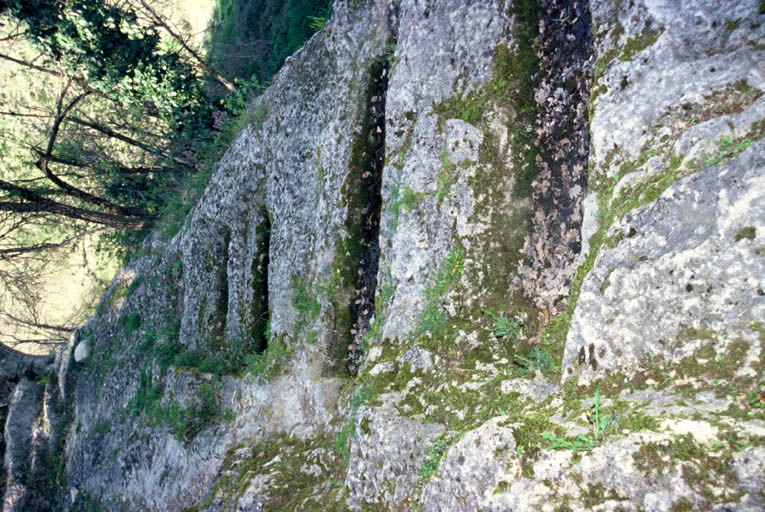 Tombes taillées dans le rocher.