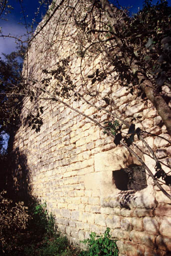 Mur du prieuré, face ouest, détail d'une baie.