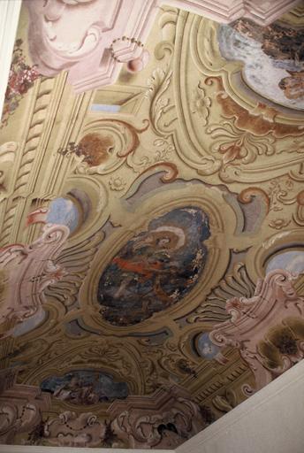 Grand salon du Temps et de la Mort, détail sur plafond peint.