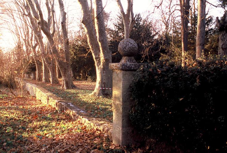 Vue du parc, l'entrée de l'allée de buis.