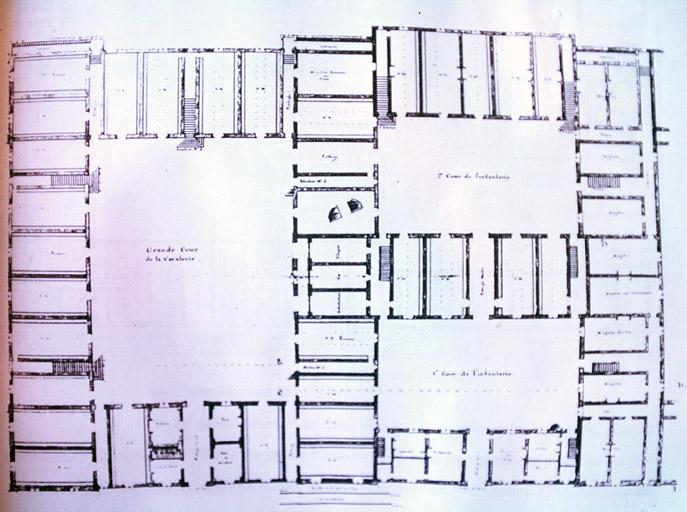 Vue d'un plan des carrés inachevés.