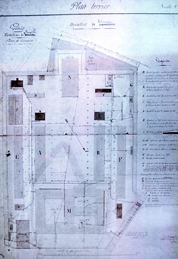 Vue d'un plan terrier de 1855.