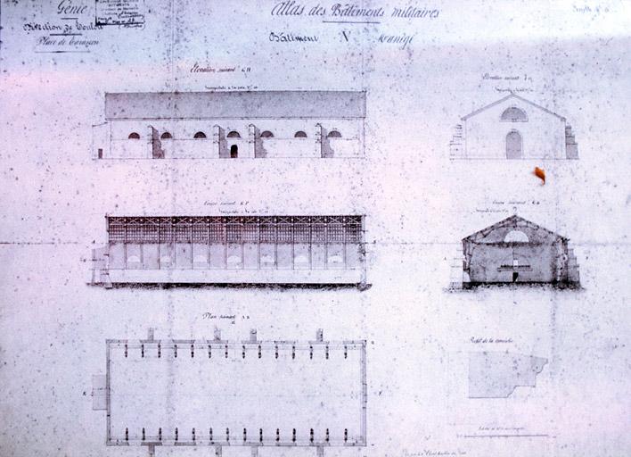 Vue d'un plan du manège dressé en 1858.