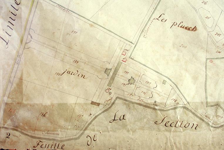 Vue d'un extrait du cadastre napoléonien.