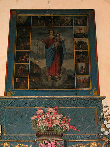 Collatéral nord, retable du Rosaire.