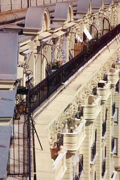 Bâtiment A, niveau attique de la façade sud, vue depuis le toit-terrasse.