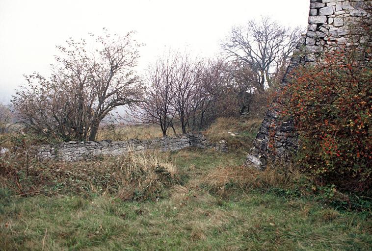 Mur autour de la ferme, restes.