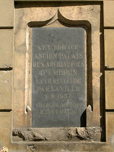 Plaque commémorative.