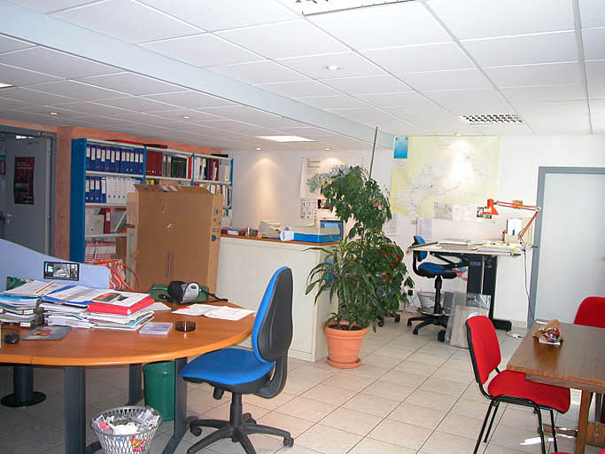 Intérieur, aile sud, rez-de-chaussée, salle sud, faux plafond.