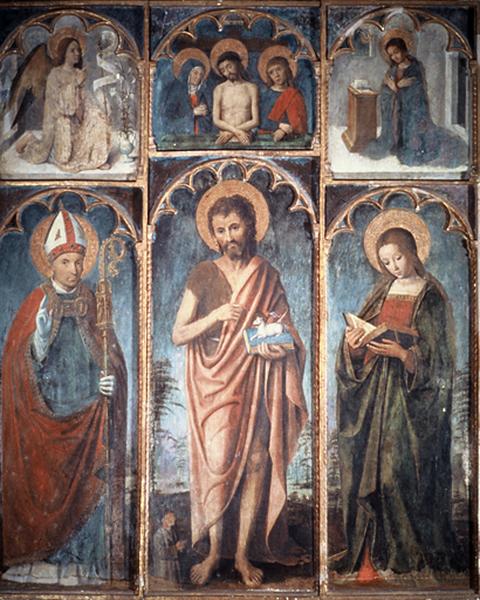 Retable, 3 tableaux : Saint Jean-Baptiste, Sainte Pétronille, Saint Godard