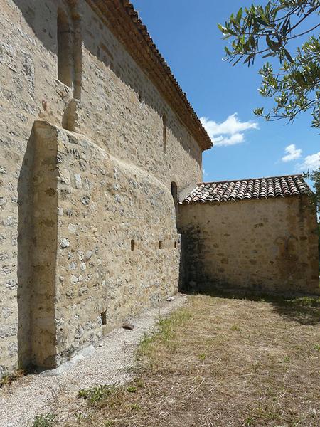 Mur gouttereau sud, détail de la surépaisseur.