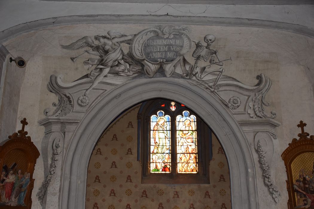 nef, mur gouttereau sud, peinture monumentale de la chapelle des Âmes du purgatoire