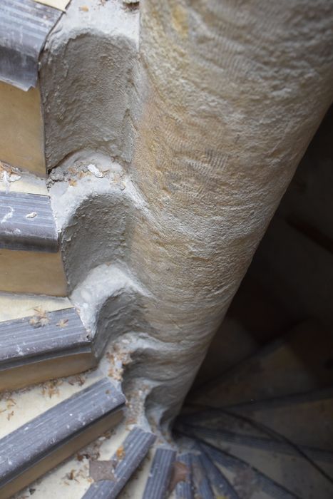 escalier à vis, détail du noyau central