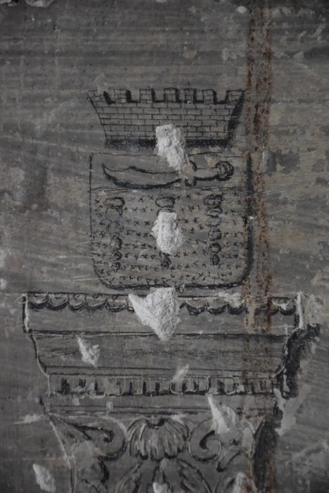 pièce non localisée, graffitis (fragment), détail