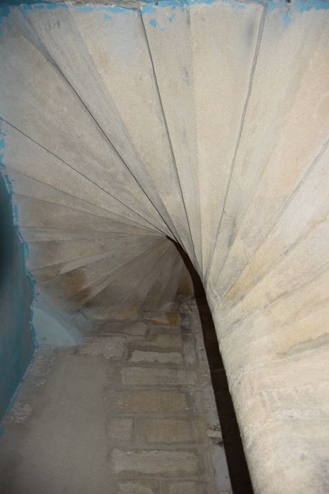 escalier à vis, détail du revers des marches