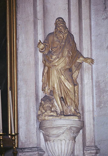 Vue du transept, détail d'une statue, Saint-Marc.