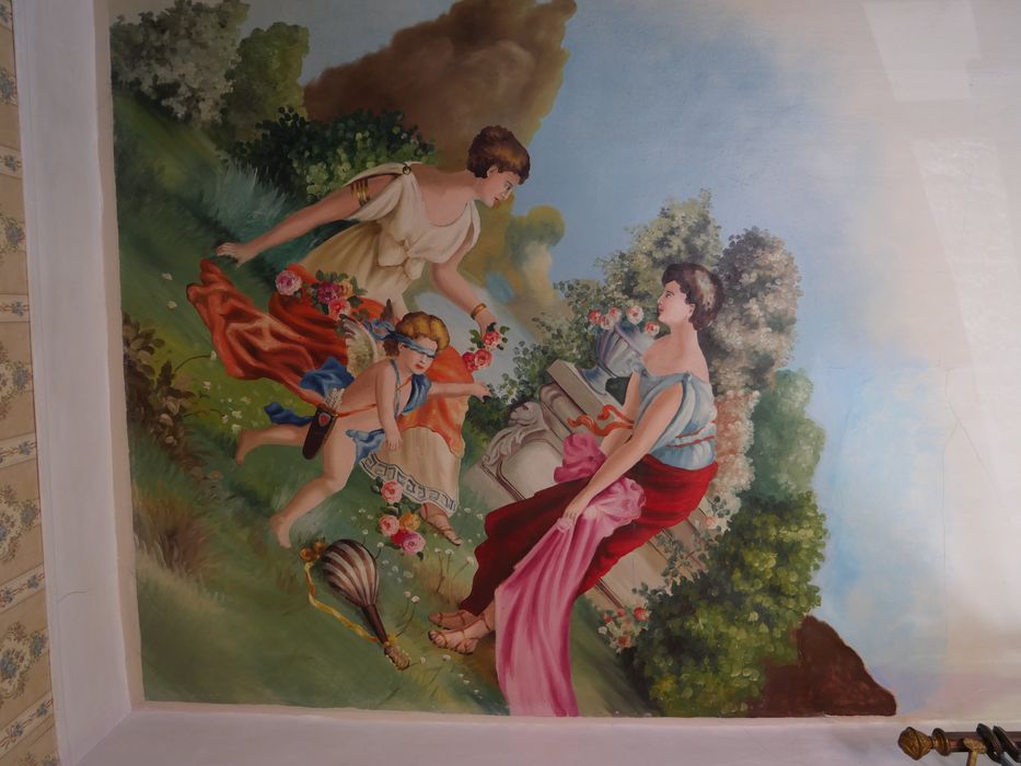 maison Peretti : 2e étage, chambre parentale, détail des peintures décoratives