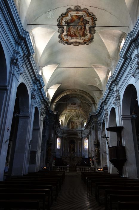 église Sainte-Blaise et campanile : nef, vue générale