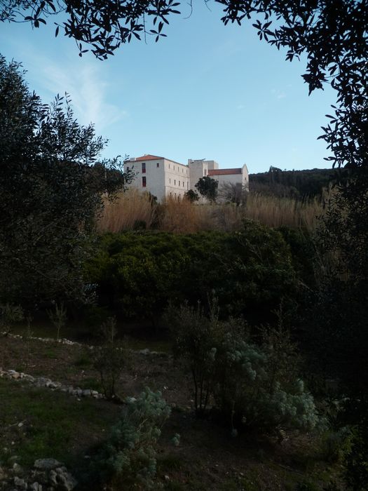 vue générale du couvent dans son environnement depuis l’Ouest