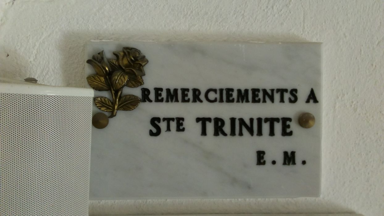 ex-voto mural : Remerciements à Ste Trinité E.M. - © Ministère de la Culture (France), Direction Régionale des Affaires Culturelles de Corse – Tous droits réservés