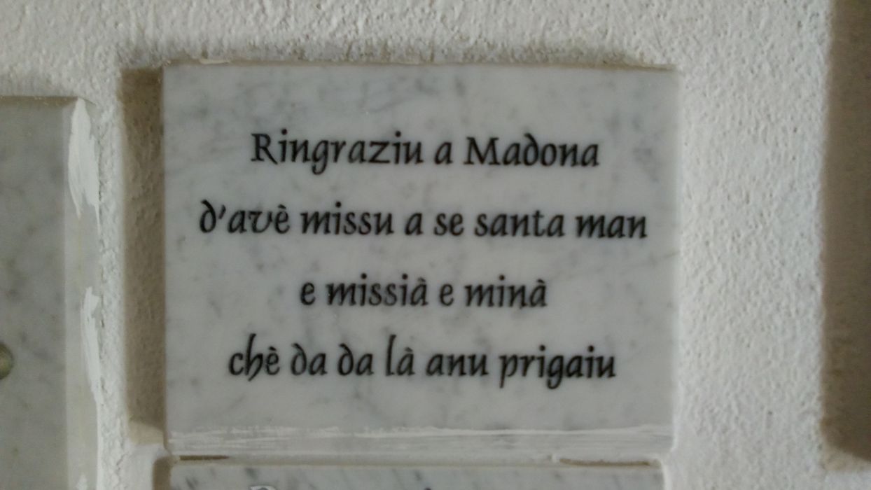 ex-voto mural : Ringraziu a Madona d'avé missu a se santa man e missia e mina che da da là prigaiu - © Ministère de la Culture (France), Direction Régionale des Affaires Culturelles de Corse – Tous droits réservés