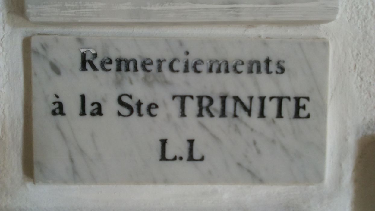 ex-voto mural : Remerciements à la Ste Trinité L.L. - © Ministère de la Culture (France), Direction Régionale des Affaires Culturelles de Corse – Tous droits réservés