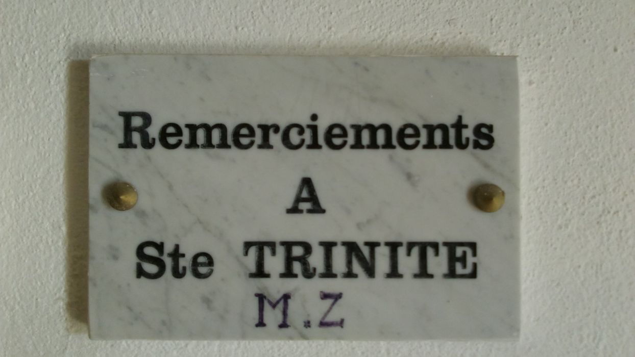 ex-voto mural : Remerciements à Ste Trinité M.Z. - © Ministère de la Culture (France), Direction Régionale des Affaires Culturelles de Corse – Tous droits réservés
