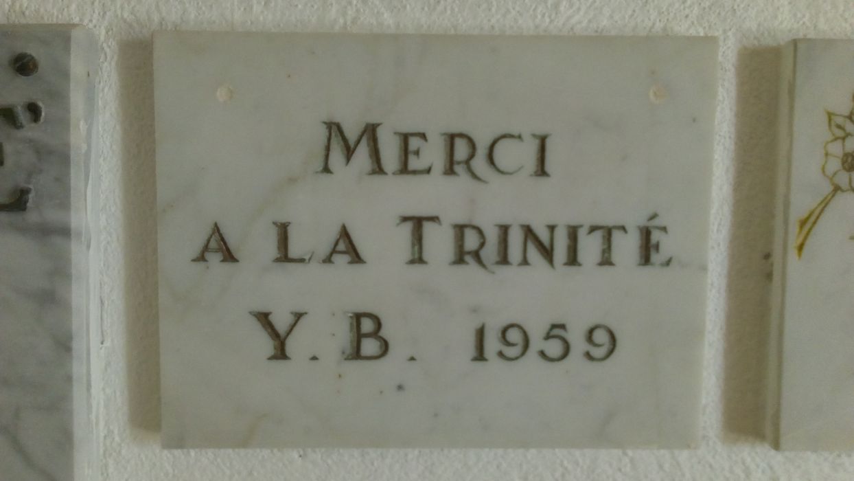 ex-voto mural : Merci à la Trinité Y.B. 1959 - © Ministère de la Culture (France), Direction Régionale des Affaires Culturelles de Corse – Tous droits réservés