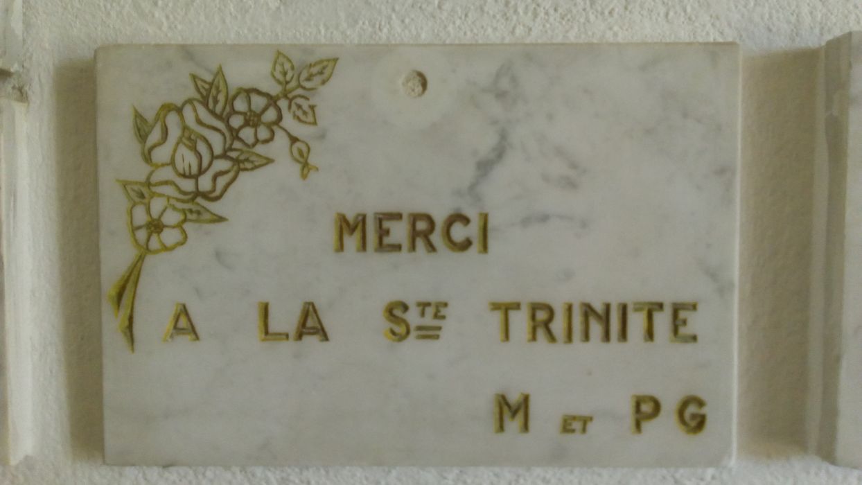 ex-voto mural : Merci à la Ste Trinité M et PG - © Ministère de la Culture (France), Direction Régionale des Affaires Culturelles de Corse – Tous droits réservés
