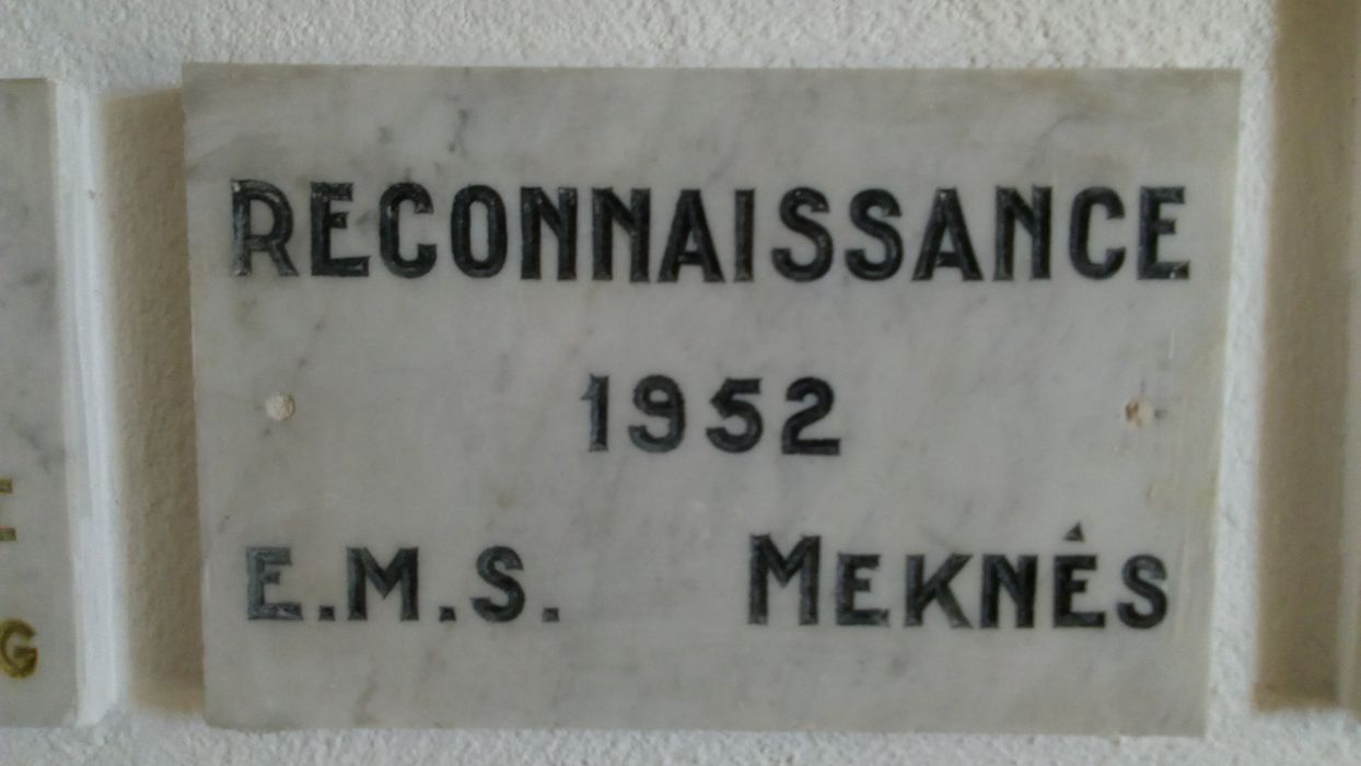 ex-voto mural : Reconnaissance 1952 E.M.S. Meknès - © Ministère de la Culture (France), Direction Régionale des Affaires Culturelles de Corse – Tous droits réservés