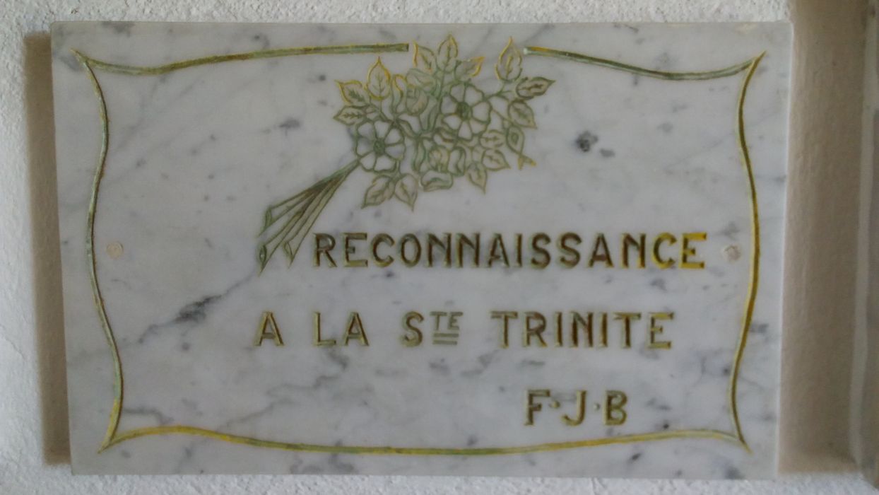 ex-voto mural : Reconnaissance à la Ste Trinité F.J.B. - © Ministère de la Culture (France), Direction Régionale des Affaires Culturelles de Corse – Tous droits réservés