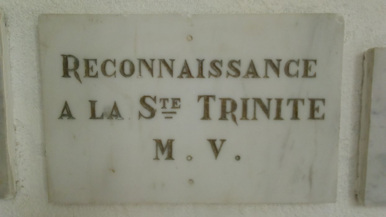 ex-voto mural : Reconnaissance à la Ste Trinité M.V. - © Ministère de la Culture (France), Direction Régionale des Affaires Culturelles de Corse – Tous droits réservés