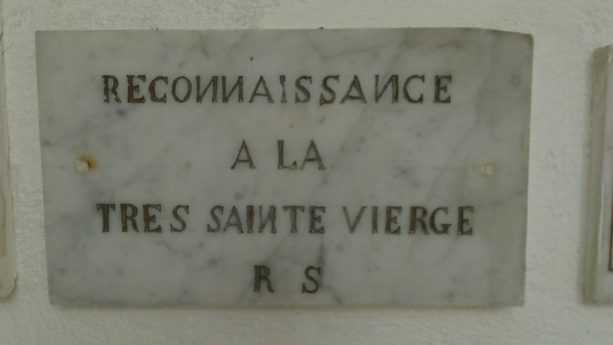ex-voto mural : Reconnaissance à la Très Sainte Viege [sic] - © Ministère de la Culture (France), Direction Régionale des Affaires Culturelles de Corse – Tous droits réservés 