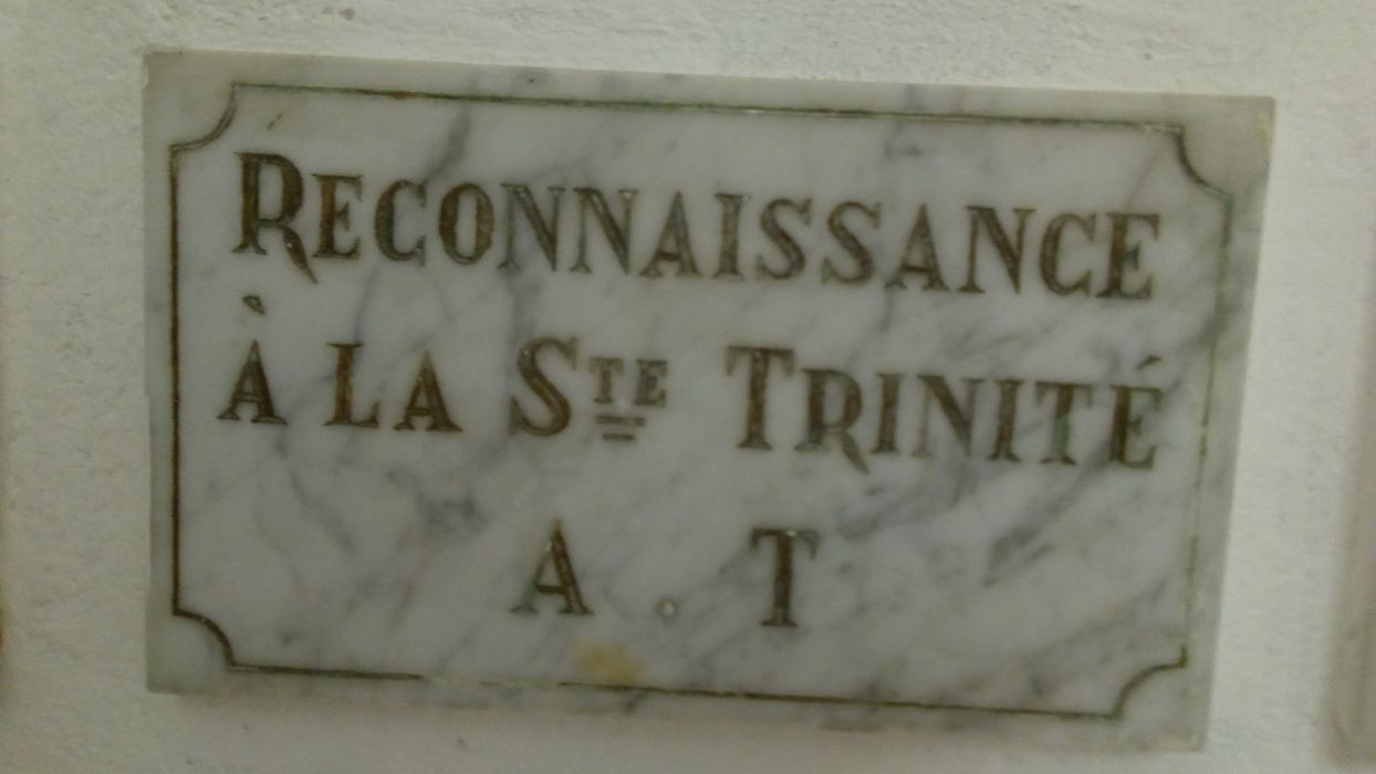 ex-voto mural : Reconnaissance à la Ste Trinité A.T. - © Ministère de la Culture (France), Direction Régionale des Affaires Culturelles de Corse – Tous droits réservés