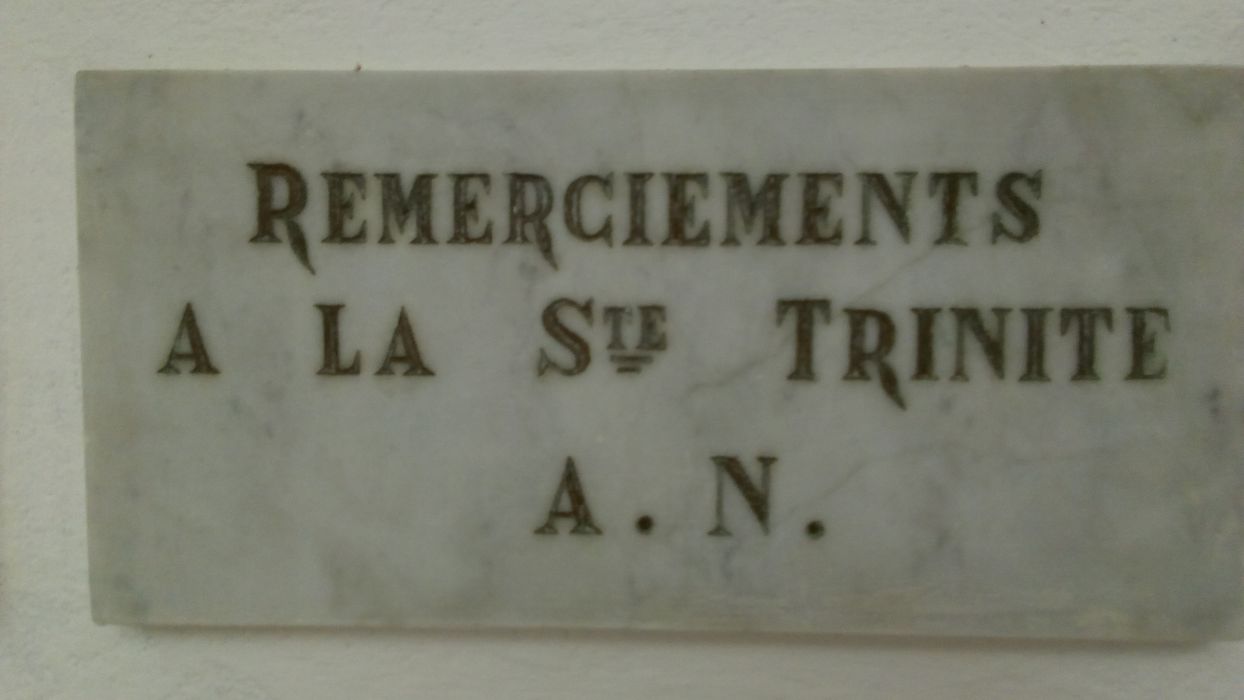 ex-voto mural : Remerciements à la Ste Trinité A.N. - © Ministère de la Culture (France), Direction Régionale des Affaires Culturelles de Corse – Tous droits réservés
