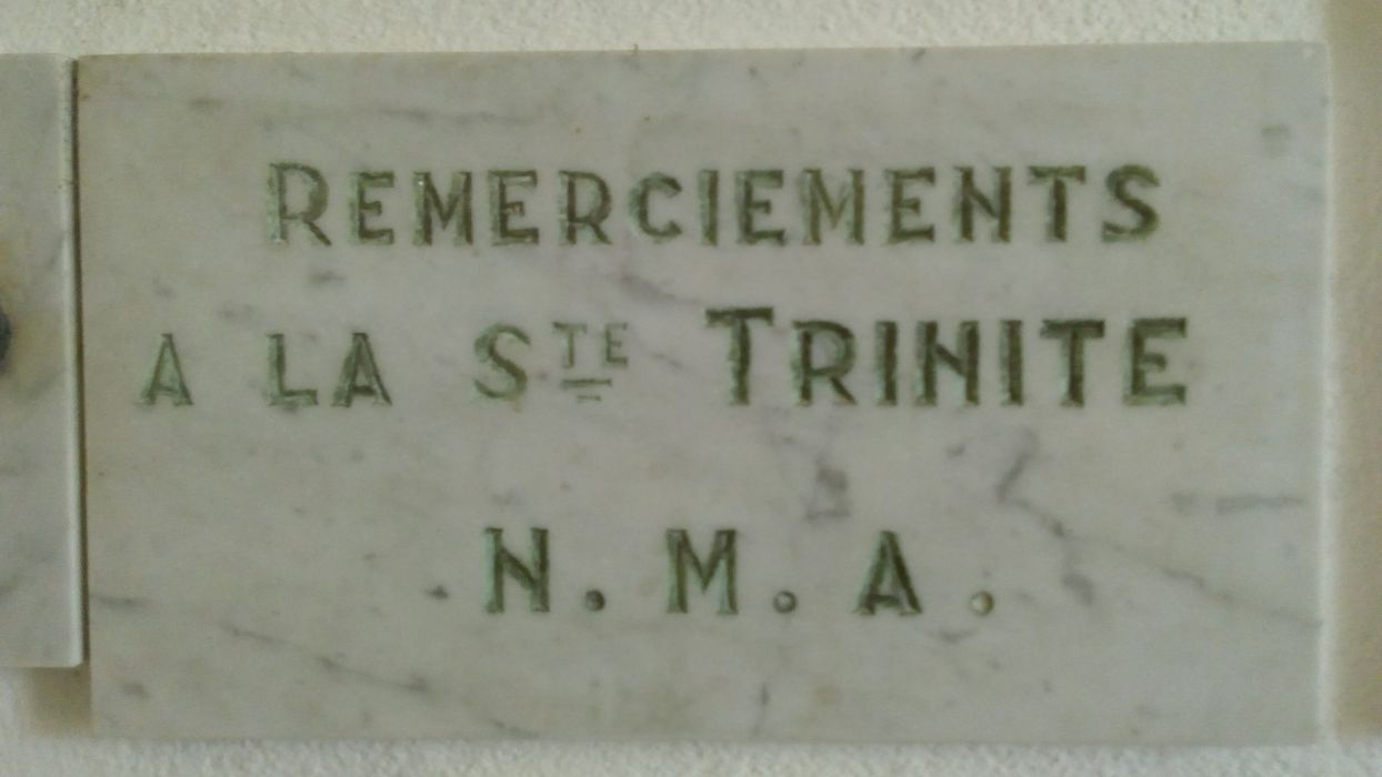 ex-voto mural : Remerciements à la Ste Trinité N.M.A. - © Ministère de la Culture (France), Direction Régionale des Affaires Culturelles de Corse – Tous droits réservés