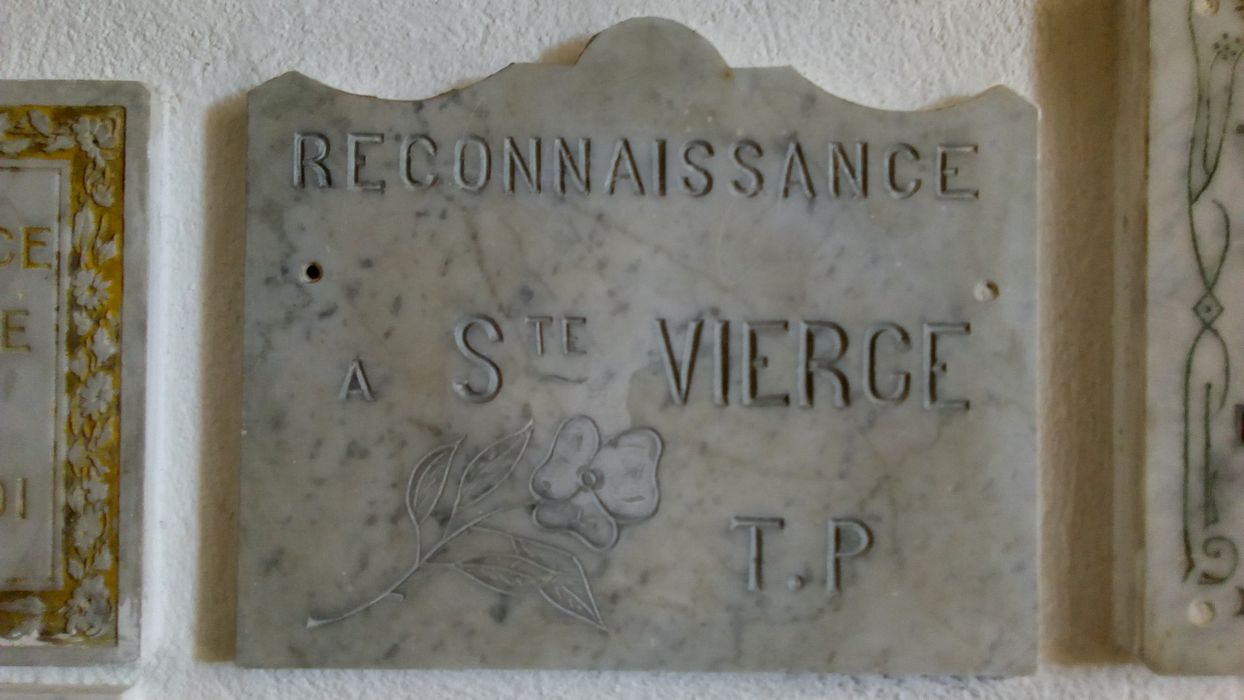 ex-voto mural : Reconnaissance A Ste Vierge T.P. - © Ministère de la Culture (France), Direction Régionale des Affaires Culturelles de Corse – Tous droits réservés