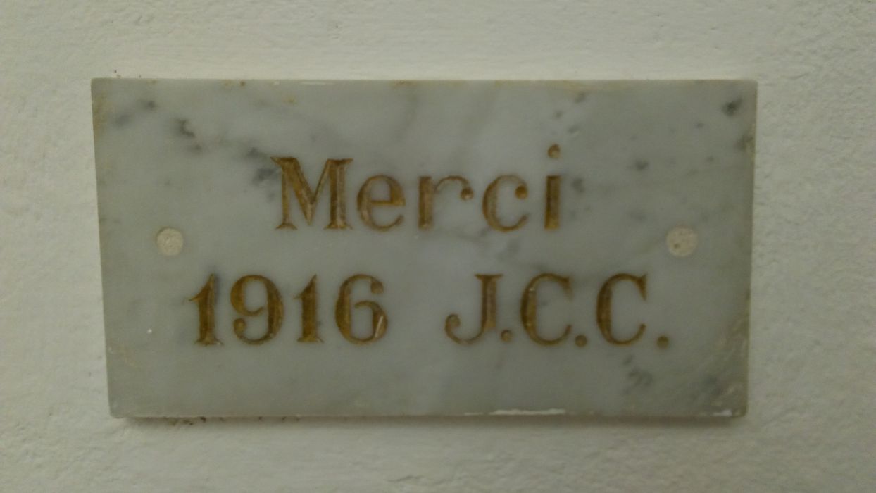 ex-voto mural : Merci 1916 J.C.C. - © Ministère de la Culture (France), Direction Régionale des Affaires Culturelles de Corse – Tous droits réservés