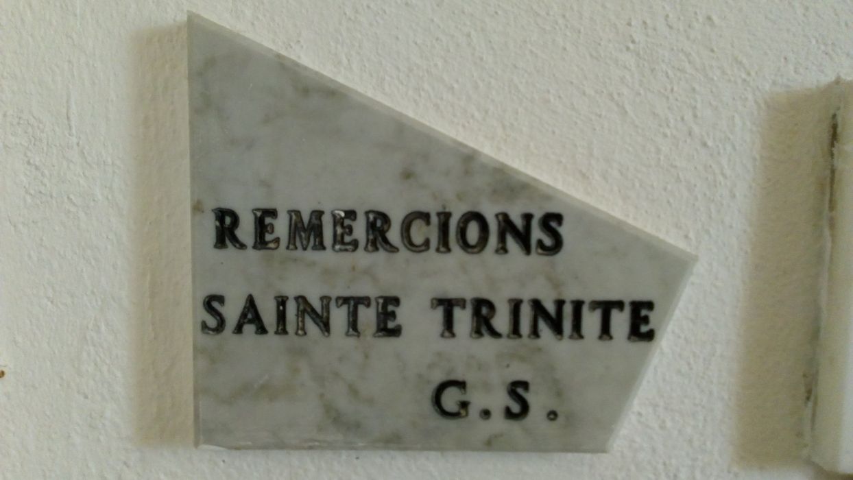 ex-voto mural : Remercions Sainte Trinité G.S. - © Ministère de la Culture (France), Direction Régionale des Affaires Culturelles de Corse – Tous droits réservés
