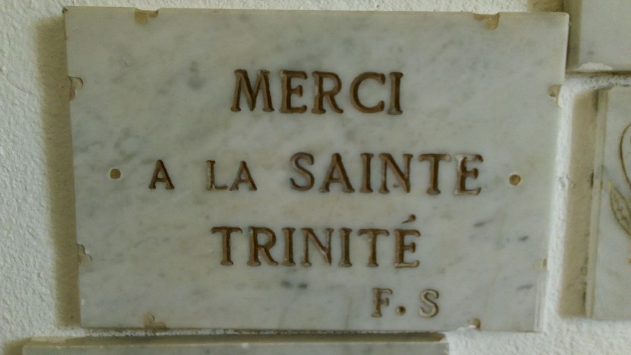 ex-voto mural : Merci à la Sainte Trinité FS - © Ministère de la Culture (France), Direction Régionale des Affaires Culturelles de Corse – Tous droits réservés