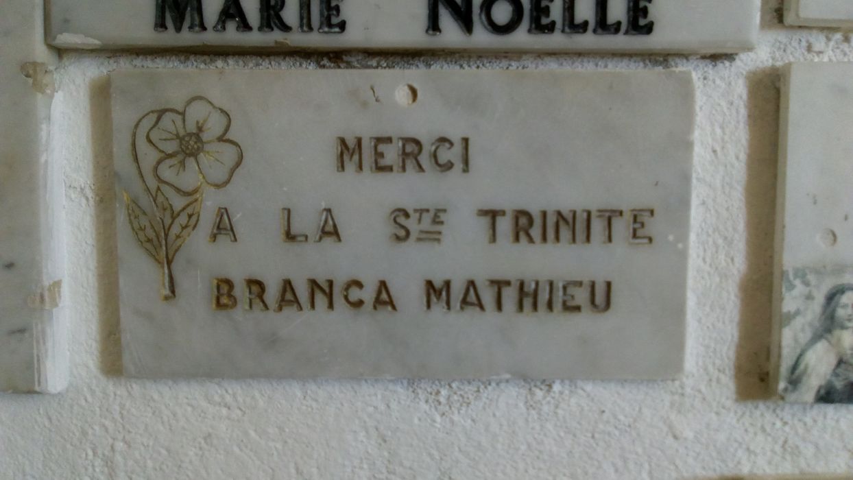 ex-voto mural : Merci à la Sainte Trinité Branca Mathieu - © Ministère de la Culture (France), Direction Régionale des Affaires Culturelles de Corse – Tous droits réservés