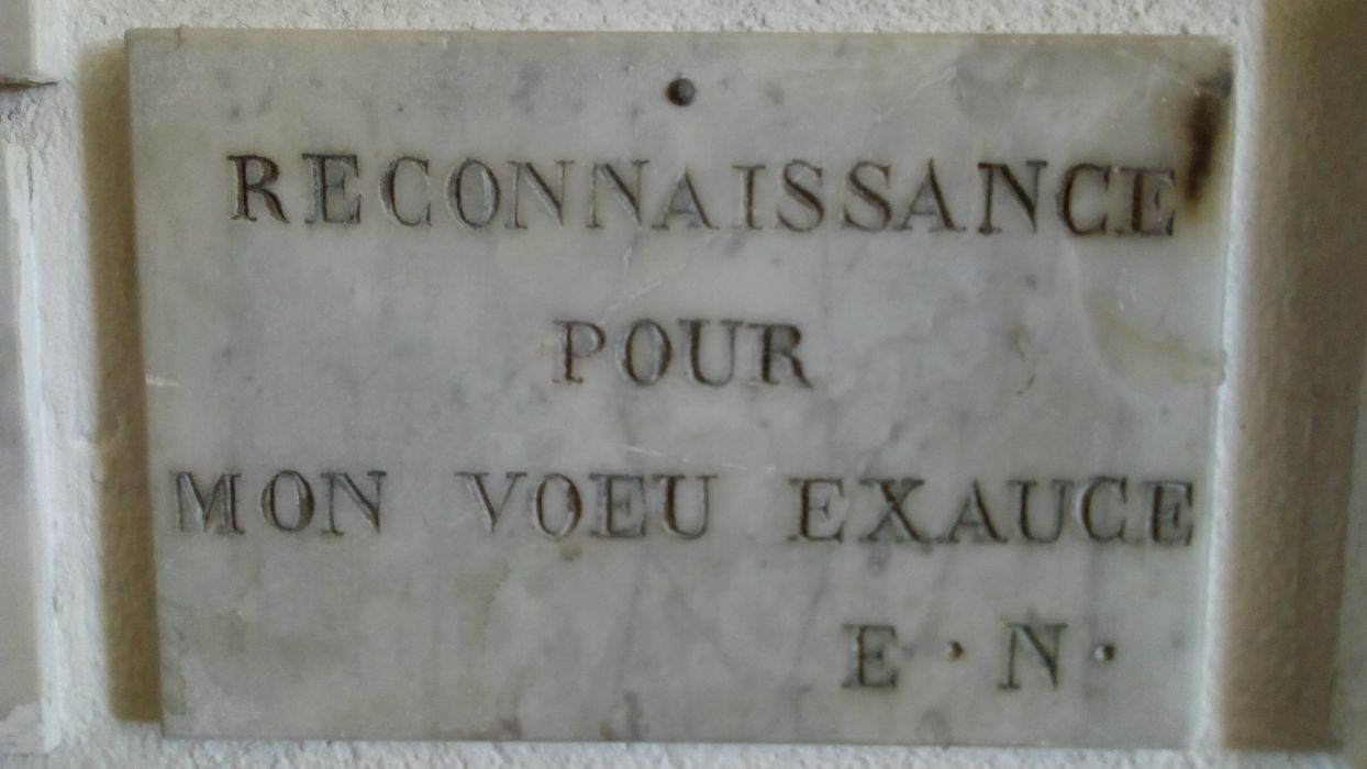 ex-voto mural : Reconnaissance pour mon voeu exaucé E.N. - © Ministère de la Culture (France), Direction Régionale des Affaires Culturelles de Corse – Tous droits réservés